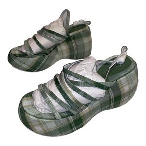 Free People Jeffrey‎ Campbell Chunky Platform Sandal Britany Plaid Women 10M NEW